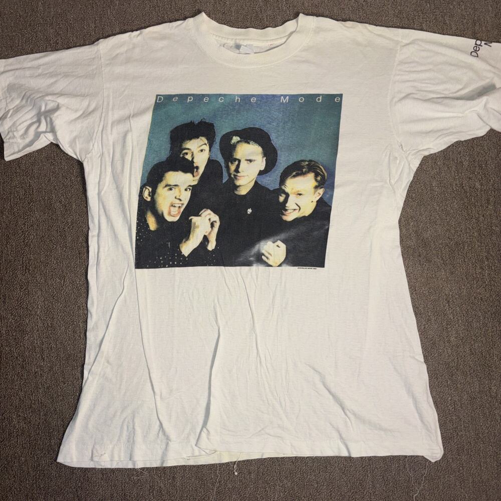 Vintage 1990 Depeche Mode T-shirt XL Single Stitch White 22.5x29.5